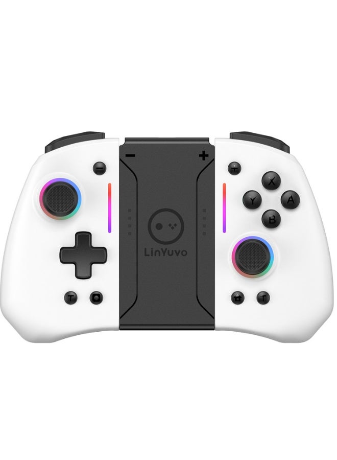 LinYuvo وحدة تحكم الألعاب بلوتوث Classic Joypad LinYuvo KS42 لجهاز Switch و Switch Lite و Switch OLED مع إضاءة RGB ملونة، عصا تحكم معدنية، جيروسكوب بستة محاور، وظيفة توربو، اهتزاز مزدوج قابل للتعديل، وظيفة قابلة للبرمجة، وظيفة انفجار توربو - Image 1